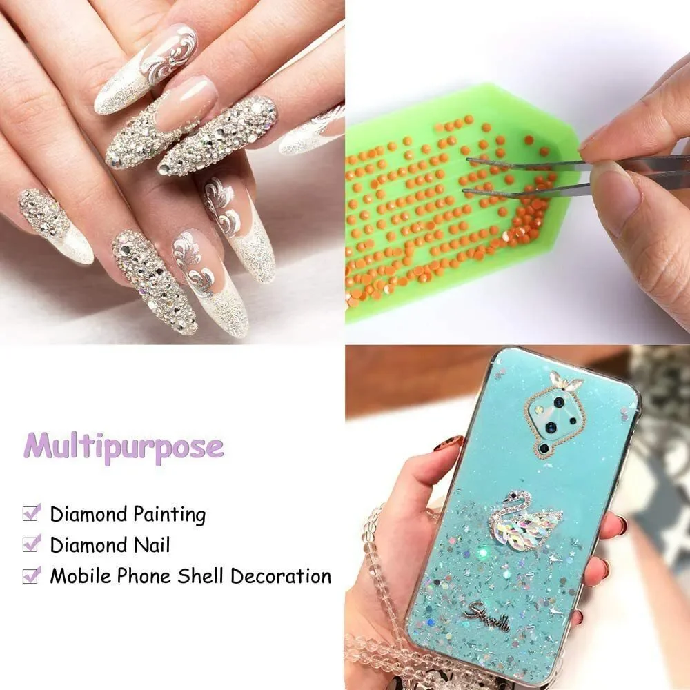56PCS 5D Diamond Painting Tools Set With Bag, Pen Drill Pen, LED Stitch Tweezer